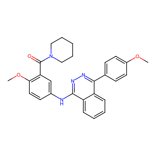 4-(4-methoxyphenyl)-N-[4-methoxy-3-(1-piperidinylcarbonyl)phenyl]-1-phthalazinamine structure