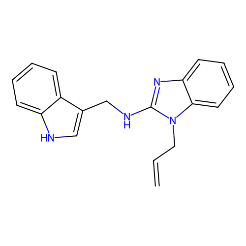 (1-Allyl-1H-benzoimidazol-2-yl)-(1H-indol-3-ylmethyl)-amine structure