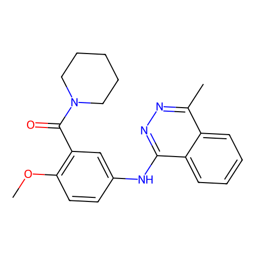 (2-Methoxy-5-((4-methylphthalazin-1-yl)amino)phenyl)(piperidin-1-yl)methanone structure