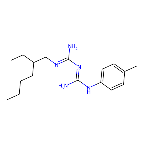 2-(N-(2-ethylhexyl)carbamimidoyl)-1-(4-methylphenyl)guanidine structure