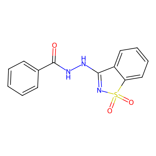 N'-(1,1-dioxido-1,2-benzothiazol-3-yl)benzohydrazide structure