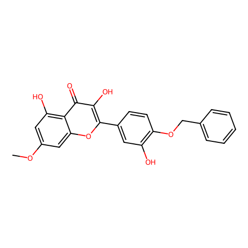 3,5-Dihydroxy-2-(3-hydroxy-4-phenylmethoxyphenyl)-7-methoxychromen-4-one structure