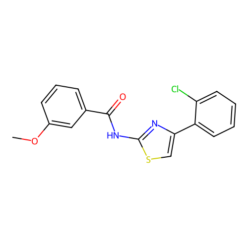 N-[4-(2-chlorophenyl)-1,3-thiazol-2-yl]-3-methoxybenzamide structure