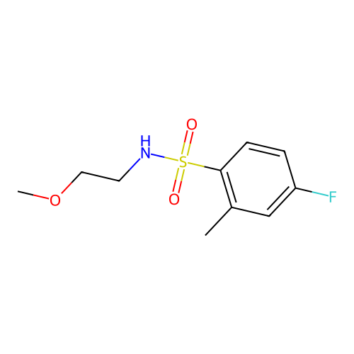 4-fluoro-N-(2-methoxyethyl)-2-methylbenzenesulfonamide structure