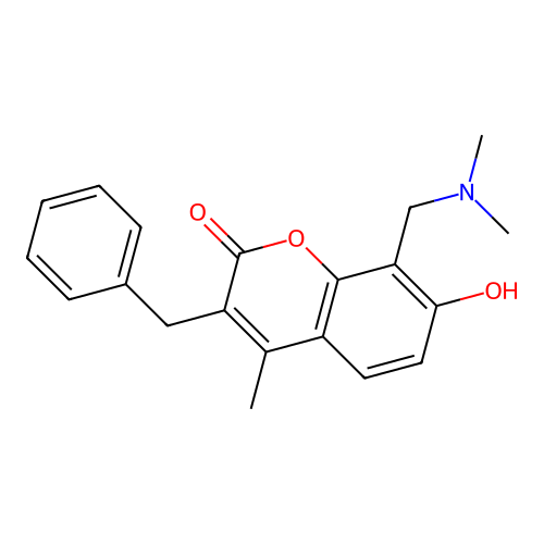 3-benzyl-8-[(dimethylamino)methyl]-7-hydroxy-4-methyl-2H-chromen-2-one structure