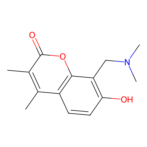 8-((dimethylamino)methyl)-7-hydroxy-3,4-dimethyl-2H-chromen-2-one structure