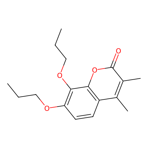 3,4-dimethyl-7,8-dipropoxy-2H-chromen-2-one structure