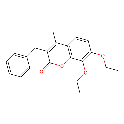 3-benzyl-7,8-diethoxy-4-methyl-2H-chromen-2-one structure
