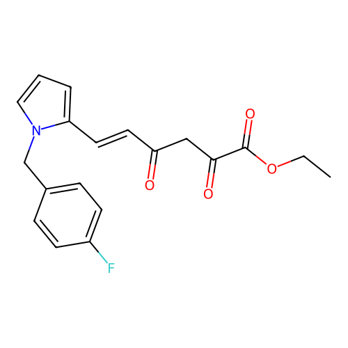 ethyl (E)-6-[1-[(4-fluorophenyl)methyl]pyrrol-2-yl]-2,4-dioxohex-5-enoate structure