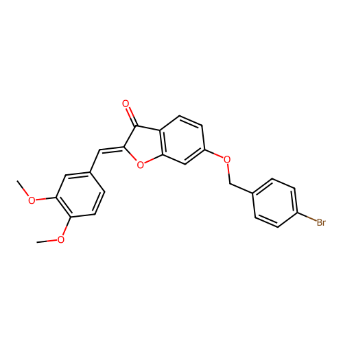 (Z)-6-((4-bromobenzyl)oxy)-2-(3,4-dimethoxybenzylidene)benzofuran-3(2H)-one structure