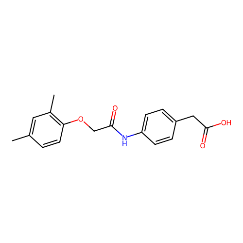 (4-{[(2,4-Dimethylphenoxy)acetyl]amino}phenyl)acetic acid structure