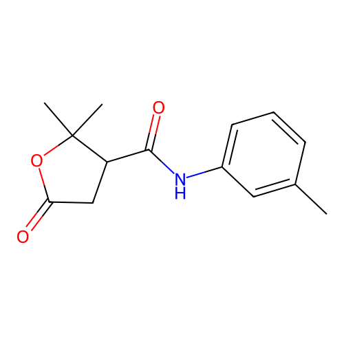 2,2-dimethyl-N-(3-methylphenyl)-5-oxotetrahydro-3-furancarboxamide structure