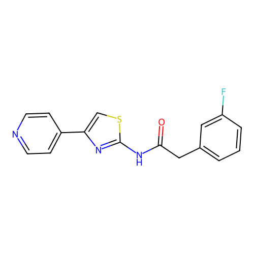 2-(3-fluorophenyl)-N-[4-(pyridin-4-yl)-1,3-thiazol-2-yl]acetamide structure
