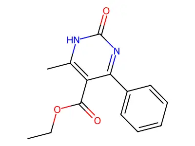 Ethyl 6-methyl-2-oxo-4-phenyl-1,2-dihydropyrimidine-5-carboxylate structure