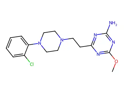 1,3,5-Triazin-2-amine, 4-(2-(4-(2-chlorophenyl)-1-piperazinyl)ethyl)-6-methoxy- structure