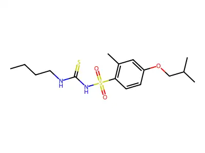 Benzenesulfonamide, N-((butylamino)thioxomethyl)-2-methyl-4-(2-methylpropoxy)- structure