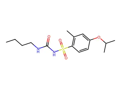 Benzenesulfonamide, N-((butylamino)carbonyl)-2-methyl-4-(1-methylethoxy)- structure
