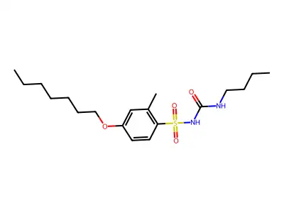 Benzenesulfonamide, N-((butylamino)carbonyl)-4-(heptyloxy)-2-methyl- structure