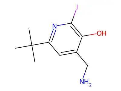 4-(Aminomethyl)-6-(1,1-dimethylethyl)-2-iodo-3-pyridinol structure