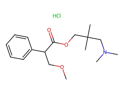 Tropic acid, O-methyl-, 3-(dimethylamino)-2,2-dimethylpropyl ester, hydrochloride structure