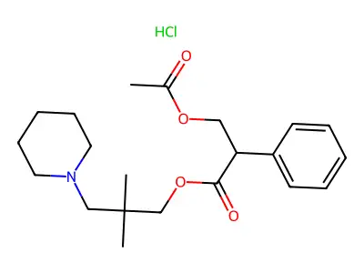 Tropic acid, 3-piperidino-2,2-dimethylpropyl ester, acetate, hydrochloride structure