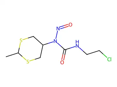 N'-(2-Chloroethyl)-N-(2-methyl-1,3-dithian-5-yl)-N-nitrosocarbamimidic acid structure