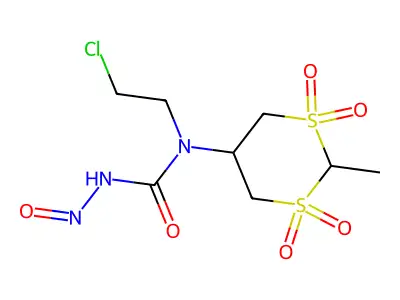 trans-1-(2-Chloroethyl)-1-(2-methyl-1,1,3,3-tetraoxo-m-dithian-5-yl)-3-nitrosourea structure
