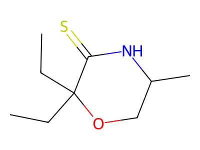 2,2-Diethyl-5-methyl-5,6-dihydro-2H-1,4-oxazine-3-thiol structure
