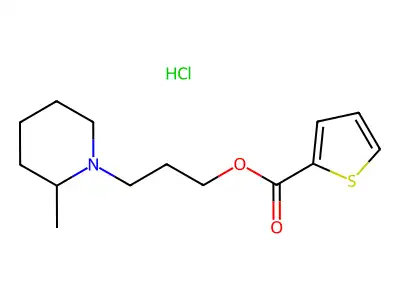 2-Thiophenecarboxylic acid, 3-(2-methylpiperidino)propyl ester, hydrochloride structure