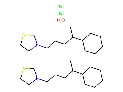 3-(4-Cyclohexylpentyl)-1,3-thiazolidine--hydrogen chloride--water (2/2/1) structure