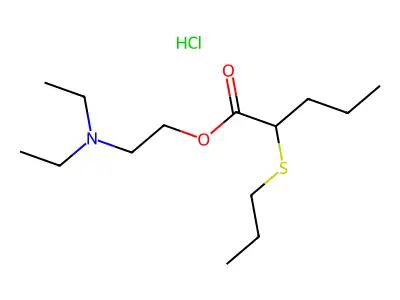 Valeric acid, 2-propylthio-, O-ester with 2-(diethylamino)ethanol, hydrochloride structure