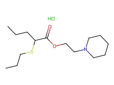 Valeric acid, 2-propylthio-, O-ester with 2-piperidineethanol, hydrochloride structure