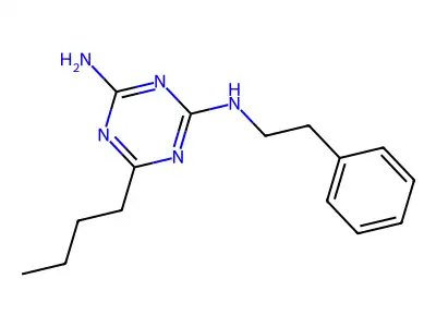 s-Triazine, 2-amino-4-butyl-6-(phenethylamino)- structure