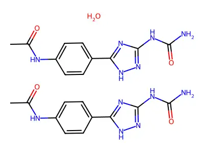 1H-1,2,4-Triazole, 5-(p-acetamidophenyl)-3-ureido-, hemihydrate structure