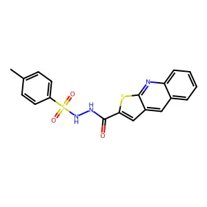 4-methyl-N'-(thieno[2,3-b]quinolin-2-ylcarbonyl)benzenesulfonohydrazide structure