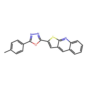 2-(5-(4-Methylphenyl)-1,3,4-oxadiazol-2-yl)thieno(2,3-b)quinoline structure