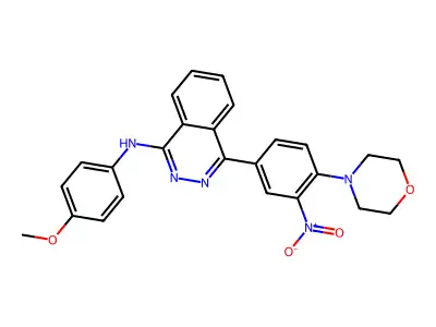 N-(4-methoxyphenyl)-4-(4-morpholin-4-yl-3-nitrophenyl)phthalazin-1-amine structure