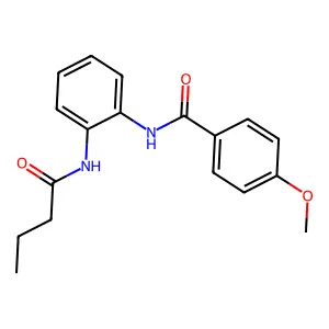 N-[2-(butanoylamino)phenyl]-4-methoxybenzamide structure