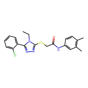 2-{[5-(2-chlorophenyl)-4-ethyl-4H-1,2,4-triazol-3-yl]sulfanyl}-N-(3,4-dimethylphenyl)acetamide structure