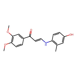 (E)-1-(3,4-dimethoxyphenyl)-3-(4-hydroxy-2-methylanilino)prop-2-en-1-one structure