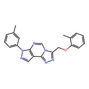 7-(m-tolyl)-3-((o-tolyloxy)methyl)-7H-pyrazolo[4,3-e][1,2,4]triazolo[4,3-c]pyrimidine structure