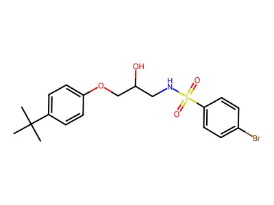4-bromo-N-[3-(4-tert-butylphenoxy)-2-hydroxypropyl]benzenesulfonamide structure