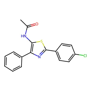 N-[2-(4-chlorophenyl)-4-phenyl-1,3-thiazol-5-yl]acetamide structure