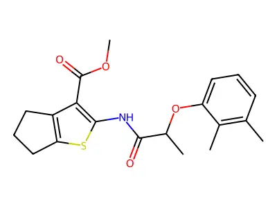 methyl 2-(2-(2,3-dimethylphenoxy)propanamido)-5,6-dihydro-4H-cyclopenta[b]thiophene-3-carboxylate structure