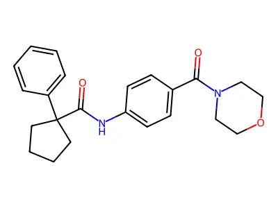 N-[4-(morpholine-4-carbonyl)phenyl]-1-phenylcyclopentane-1-carboxamide structure