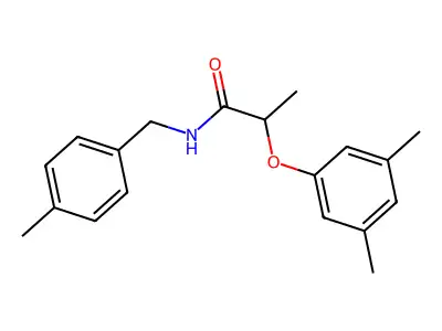 2-(3,5-dimethylphenoxy)-N-[(4-methylphenyl)methyl]propanamide structure