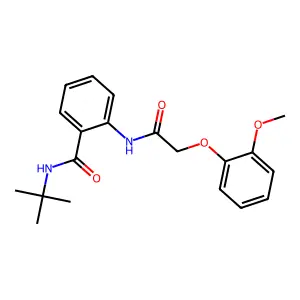 N-tert-butyl-2-[[2-(2-methoxyphenoxy)acetyl]amino]benzamide structure