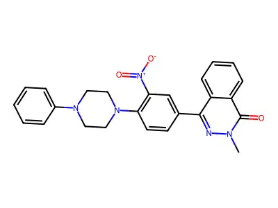2-Methyl-4-[3-nitro-4-(4-phenylpiperazin-1-yl)phenyl]phthalazin-1-one structure