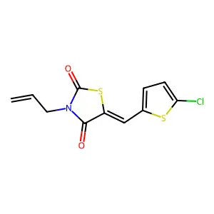 (5E)-5-[(5-chlorothiophen-2-yl)methylidene]-3-(prop-2-en-1-yl)-1,3-thiazolidine-2,4-dione structure