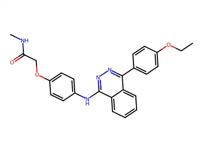 2-[4-[[4-(4-ethoxyphenyl)phthalazin-1-yl]amino]phenoxy]-N-methylacetamide structure